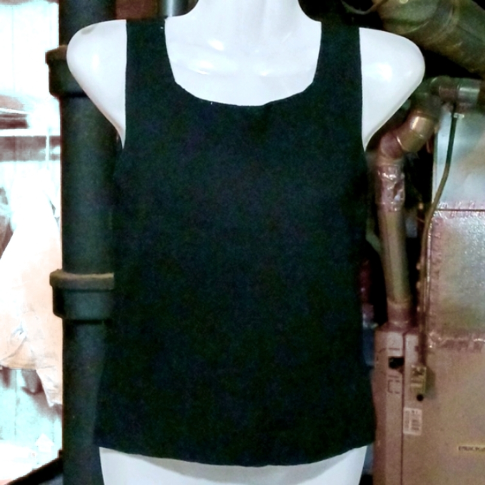 FINAL Price before donated. Max Studio Lil' Black Silky Tank Top Sz S